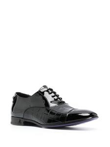 Philipp Plein Oxford schoenen met krokodillen-reliëf - Zwart