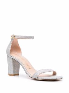 Stuart Weitzman Nearlynude sandalen met glitter - Zilver