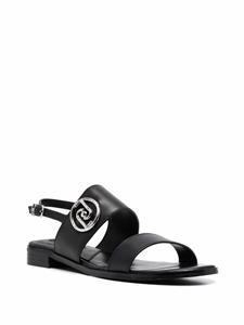 LIU JO Erin slingback sandalen met logoplakkaat - Zwart