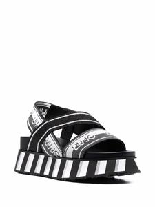 LIU JO Frida sandalen met logoprint - Zwart