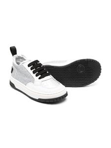 Moschino Kids Sneakers met glitters - Zilver