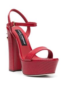 Dolce & Gabbana Sandalen met logoplakkaat - Rood
