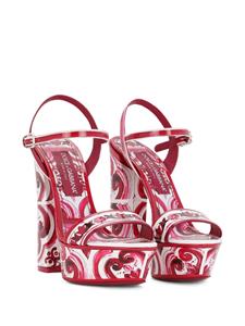 Dolce & Gabbana Sandalen met plateauzool - Rood