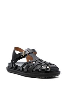 Marni Leren sandalen - Zwart