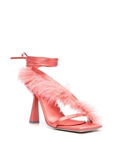 Sebastian Milano Marie A. sandalen met veren afwerking - Roze
