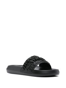 Versace Slippers met logoband - Zwart