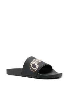 Roberto Cavalli Slippers met logoprint - Zwart