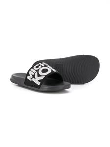 Michael Kors Kids Slippers met verfraaid logo - Zwart
