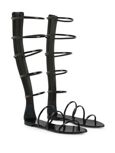 Giuseppe Zanotti Gladiator leren sandalen - Zwart