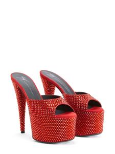 Giuseppe Zanotti Aida sandalen verfraaid met kristal - Rood