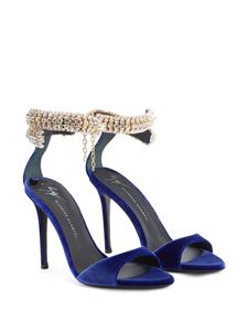 Giuseppe Zanotti Intriigo Bijoux fluwelen sandalen - Purple