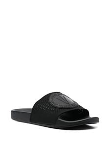 Versace Slippers met logopatch - Zwart