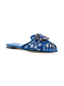 Dolce & Gabbana Bianca sandalen verfraaid met kristallen - Blauw