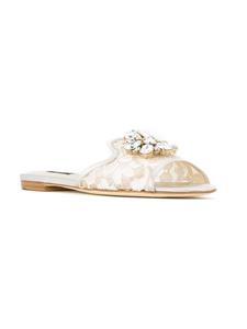 Dolce & Gabbana Bianca'platten sandallen - Metallic