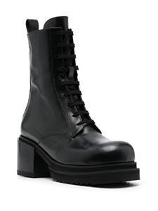 PINKO Leren combat boots - Zwart