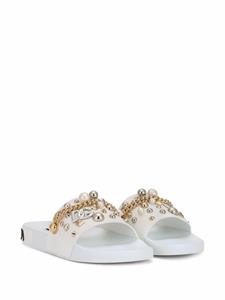 Dolce & Gabbana Slippers met spikes - Wit