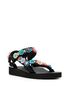 Arizona Love Trekky sandalen verfraaid met parels - Zwart