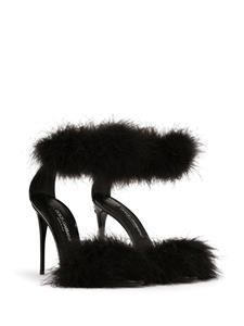 Dolce & Gabbana Keira sandalen met veren afwerking - Zwart