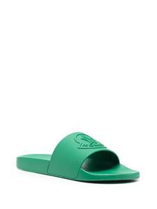 Moncler Slippers met logo-reliëf - Groen