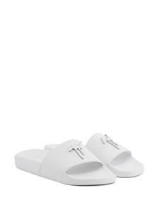 Giuseppe Zanotti Brett slippers met logo - Wit