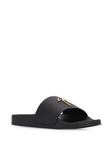 Giuseppe Zanotti Slippers met logo - Zwart