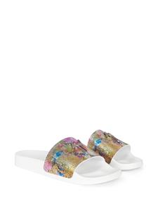 Giuseppe Zanotti Brett slippers met logo - Wit