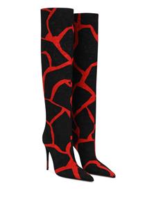 Dolce & Gabbana Knielaarzen met abstracte print - Rood