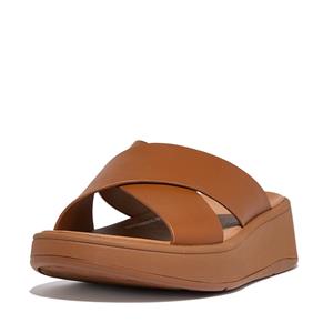 FitFlop F-mode leather flatform cross slides