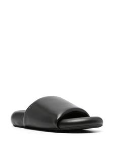 Marni Leren slippers - Zwart