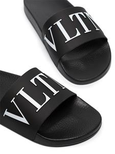 Valentino Klassieke slippers met logoprint - Zwart