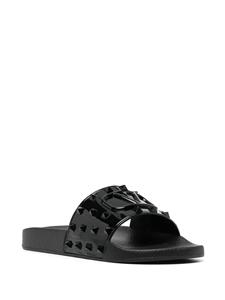Valentino VLogo Rockstud slippers - Zwart