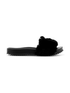 Giuseppe Zanotti Neil Jr. slippers van imitatiebont - Zwart