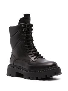 Ash Leren combat boots - Zwart