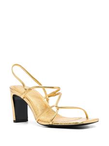 SANDRO Faye metallic sandalen met bandjes - Goud