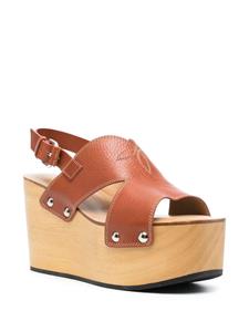 Sartore Toscano sandalen met sleehak - Bruin