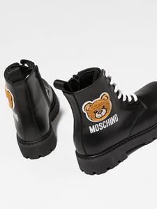 Moschino Kids Teddy laarzen met patch - Zwart