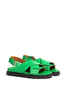 Marni Fussbett sandalen met gekruiste bandjes - Groen