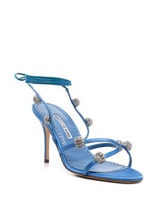 Manolo Blahnik Elsa sandalen met kralenbandje - Blauw