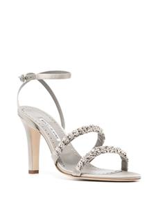 Manolo Blahnik Sandalen met kristallen bandje - Grijs