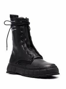 Virón Combat boots van imitatieleer - Zwart