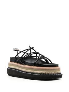 Sacai Leren sandalen - Zwart