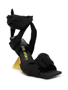 The Attico Duse sandalen met bewerkte hak - Zwart