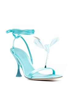 3juin Kimi sandalen met veren detail - Blauw