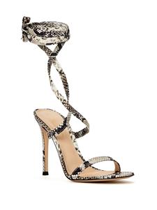 Gianvito Rossi Borneo sandalen met pythonprint - Beige