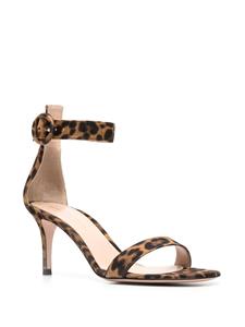 Gianvito Rossi Sandalen met luipaardprint - Bruin