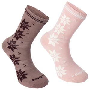Kari Traa  Women's Vinst Wool Sock 2 Pack - Merinosokken, bruin/roze