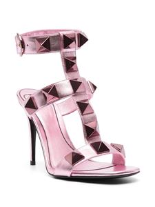 Valentino Rockstud metallic sandalen - Roze