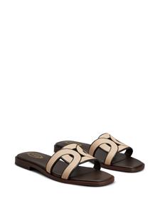 Tod's Sandalen met leren logoband - Bruin