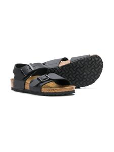 Birkenstock Kids platte gesp sandalen - Zwart