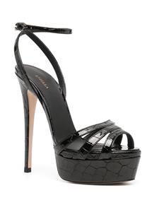Le Silla Lola sandalen met krokodillen-reliëf - Zwart